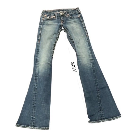 True Religion Joey Big T Flare Blue Jeans Vintage Women's Size 28 Y2K - Picture 10 of 10